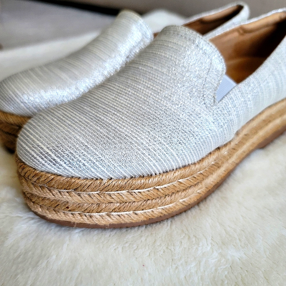 Naturalizer Platform Espadrilles Silver Size 6